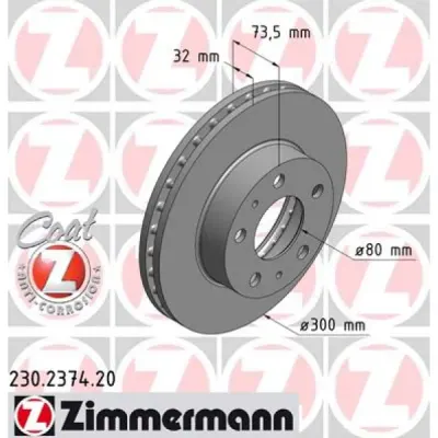 Disc frana ZIMMERMANN 230.2374.20
