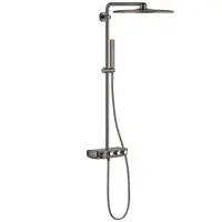 Sistem de dus Grohe Euphoria SmartControl 310 26508A00, Termostat, 310 mm, aparent, butoane push&turn, anti-oparire, anti-calcar, lucios, Hard graphite