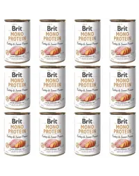 BRIT Mono Protein Turkey & Sweet Potato 12x400 g conserve hrană umedă monoproteică câini, curcan și cartof dulce