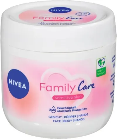 Nivea Cremă calmantă pentru față și corp Family Care, 450 ml