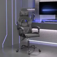 vidaXL Scaun de jocuri, negru și gri, piele ecologică