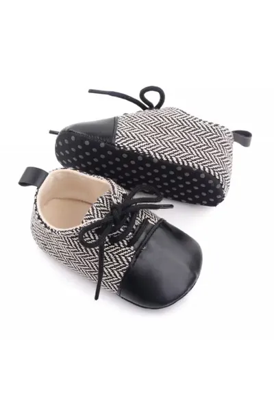 Pantofi eleganti Model AL 20224 ZigZag - Textil - Pentru bebelusi - Baieti - 9-12 - Negru cu alb - - Multicolor