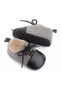 Pantofi eleganti Model AL 20224 ZigZag - Textil - Pentru bebelusi - Baieti - 9-12 - Negru cu alb - - Multicolor