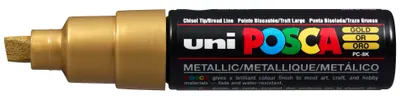 Marker permanent Uniball Posca pe baza de apa – Auriu, 8.0 mm