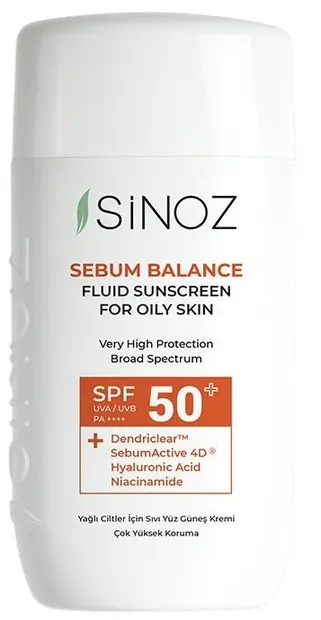 Sinoz Fluid matifiant de protecție solară Sebum Balance, pentru piele grasă și mixtă, SPF50+, 50 ml