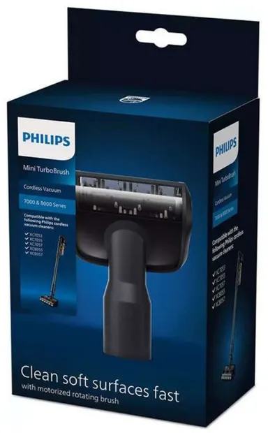 Mini perie turbo Philips - XV1684/01, pentru Cordless VC 7000 & 8000 Series, negru