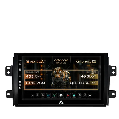 Navigatie Suzuki SX4 Fiat Sedici, Android, A-Octacore 4GB RAM + 64GB ROM, 9 Inch - AD-BGA9004+AD-BGRKIT307