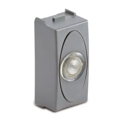 Priza cu lampa lumina alba de usa, 1modul, 220V, argintie