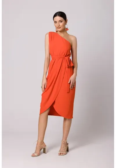 Rochie eleganta cu un umar - - Portocaliu