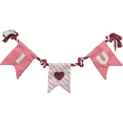 TRIXIE Valentine's, jucărie sfoară câini, activități fizice, textil TRIXIE Valentine's, jucărie sfoară câini M-XL, activități fizice, textil, roz și alb, 50cm