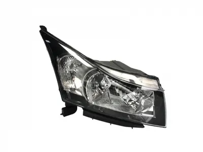 Far fata dreapta (H4, electric, cu motor, culoare interior: cromat, culoare semnalizator: galben) potrivit CHEVROLET CRUZE