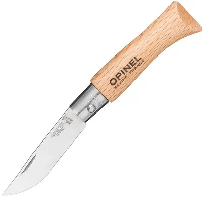 Cuțit pliabil Opinel Inox - №3, fag