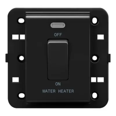 Intrerupator 2P 250V ac - Standard englez - 20 A - 1 modul - WATER HEATER - BLACK - CProiector HORUS