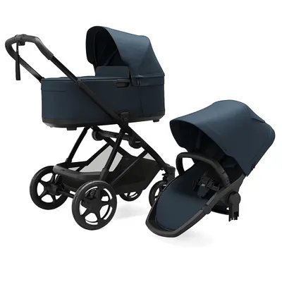 Set Carucior Thule Charm 2 in 1 Sport + landou, Darkest Blue