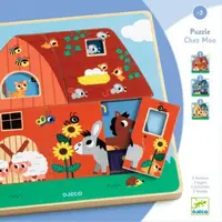 Puzzle straturi Djeco, animale de la ferma