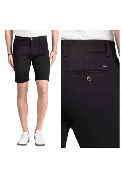 Pantaloni Scurti Barbati - Gerry Chino Shorts - Negru - Croi: Regular Fit - Stil: Drept - Negru - Negru