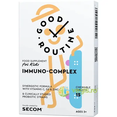 Immuno Complex Aroma de Capsuni pentru Copii 15tb masticabile Secom
