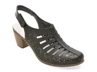 Pantofi RIEKER negri, 40959, din piele naturala