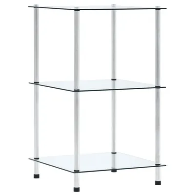 vidaXL Raft cu 3 niveluri, transparent, 40x40x67 cm, sticlă securizată