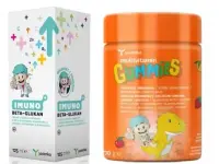 Sirop de imunitate Imuno beta glucan + Jeleuri cu 11 vitamine + iod pentru copii 3 ani+