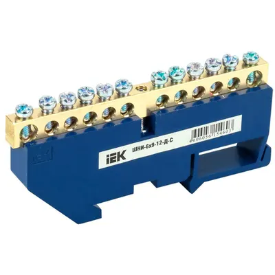 Neutral bus bar with DIN-Izolator SHNI-6x9-12-D-S
