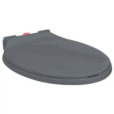 vidaXL Capac WC cu închidere silențioasă, eliberare rapidă, gri, oval