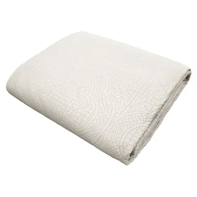 Set cuvertură și față de pernă crem din microfibră 240x260 cm Romane – douceur d'intérieur