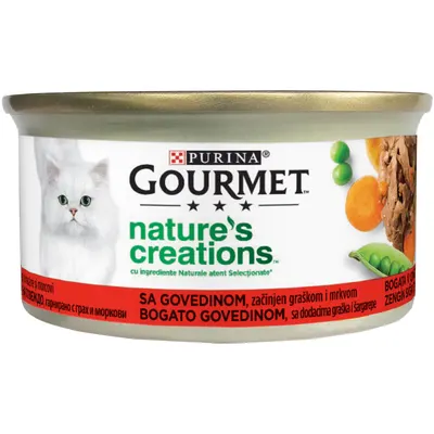 GOURMET Nature's Creations, File Vita si Mazare, 85 g