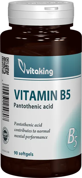 Vitamina B5 Acid pantotenic 200mg, 90 capsule gelatinoase, Vitaking