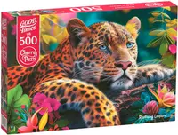 Puzzle Cherry Pazzi din 500 de piese - Leopardul culcat