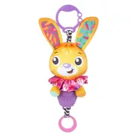 Jucarie muzicala de agatat la carucior iepuras Playgro Portocaliu/Roz