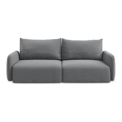 Canapea gri extensibilă/cu spațiu de depozitare cu tapițerie din catifea 238 cm Kalena – Makamii
