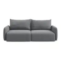 Canapea gri extensibilă/cu spațiu de depozitare cu tapițerie din catifea 238 cm Kalena – Makamii