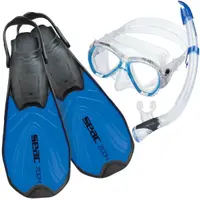 Set snorkeling Seac - TRIS ZOOM AD, Albastru, 39-41