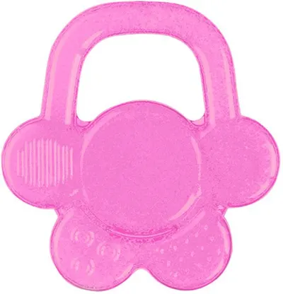 Jucărie de dentiție pentru bebelușiBabyono - Floare, 3 m+, roz