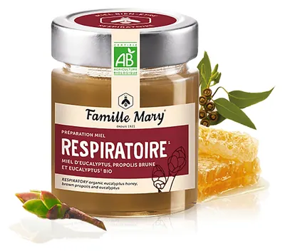 Miere bio de albine din eucalipt cu propolis, 170 g, Famille Mary