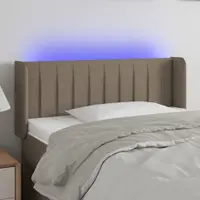 Gossi tablie de pat cu led, gri taupe, 93x16x78/88 cm, textil