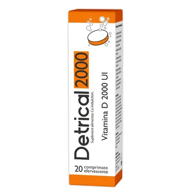 Detrical D3 2000 UI, 20 comprimate efervescente, Zdrovit