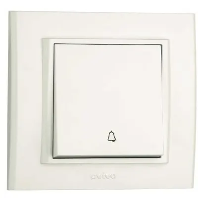 Intrerupator Sonerie ST Mina Ovivo OV00424, 10A, 250V, IP20, natural alb