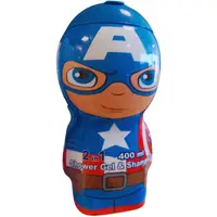 Gel de Dus si Sampon Captain America, cu Figurina 2D, 400 ml