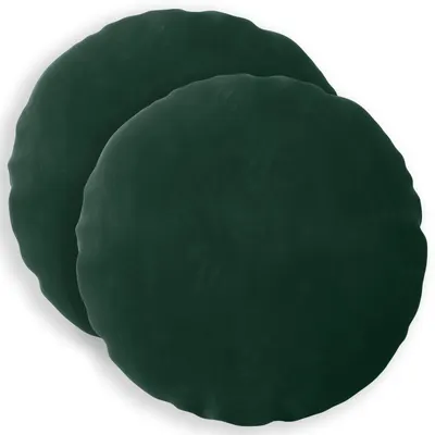 vidaXL Husă pentru pernă 2 pcs HEERLEN Verde închis Ø 60 cm Catifea