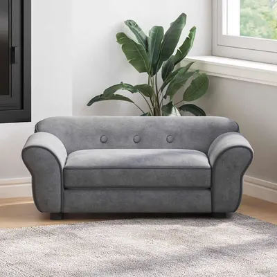 vidaXL Canapea pentru câini, gri, 72 x 45 x 30 cm, pluș