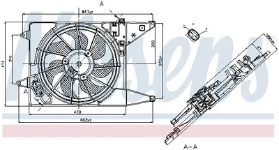 Ventilator radiator (cu carcasa) potrivit DACIA LOGAN, LOGAN EXPRESS, LOGAN MCV, SANDERO; RENAULT LOGAN I; VW PASSAT B6 1.2-2.0D 09.04