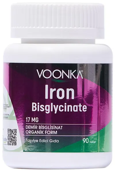 Voonka Fier Bisglicinat, 17 mg, 90 tablete