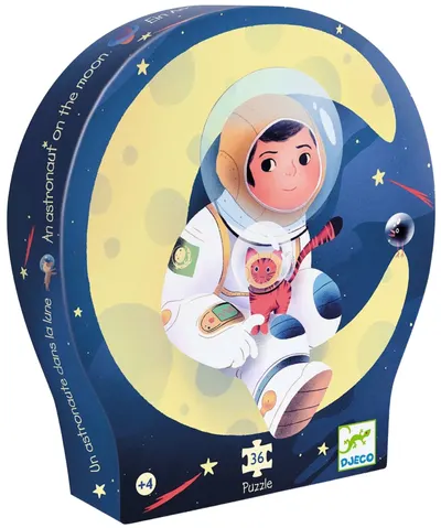 Puzzle pentru copii Djeco - Astronautul pe Lună, 36 piese