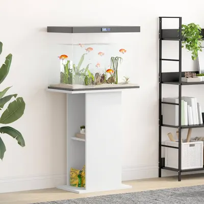 vidaXL Suport pentru acvariu, alb, 60,5x36x72,5 cm, lemn prelucrat