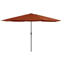 Gossi umbrela de soare de exterior, stalp metalic, caramiziu, 390 cm