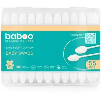 Baboo Baby Swabs bețișoare din bumbac pentru nou-nascuti si copii 55 buc