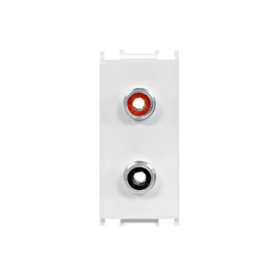 Priză audio 1M 2xRCA, alb
