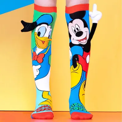 Șosete lungi colorate Madmia unisex fantasy Donald Duck & Mickey 3-5 ani